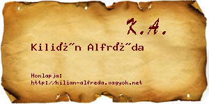 Kilián Alfréda névjegykártya